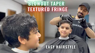 Textured Fringe With Blowout Taper - The Most Requested Teen Haircut in Dubai