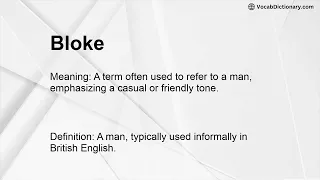 Bloke Meaning