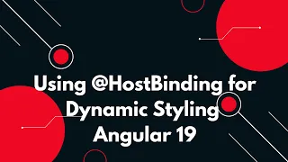Angular 19 Tutorial Using HostBinding for Dynamic Styling