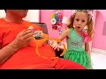Download Lagu Nastya helps dad eat healthy food
