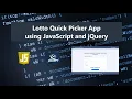 Lotto Quick Picker Application using JavaScript DEMO