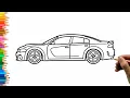 How to draw a Dodge charger SRT hellcat redeye very easy
