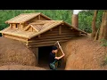 Lagu Build a Warm Wooden House Underground for Survival. Secret Bunker, Smoked Fish, Catch and Cook.