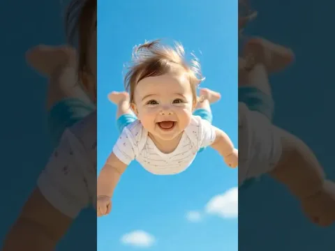 A Cute Baby Flying In the Sky #shorts #baby