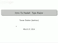 DevICT - Intro to Haskell Type Basics