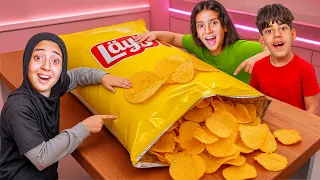 تحدي صنع اكبر شيبسي في العالم💥 ( نهاية صادمه) 😱