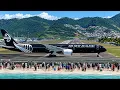 Unbelievable Vertical takeoff 787 in Strong Winds at short runway Maho Beach Airport