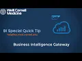 Special BI Quick Tip Business Intelligence Gateway
