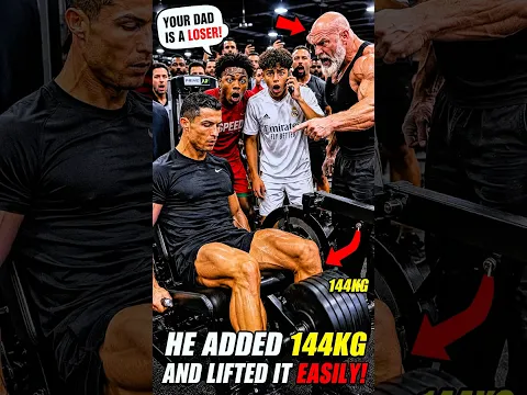 Cristiano Ronaldo vs Un Enorme Anciano en el Gimnasio 💪😱 #ronaldo #ronaldojr #ishowspeed #gym