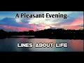A Pleasant Evening Some beautiful lines from my Side Lines about Life