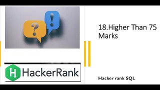 18 Higher Than 75 Marks SQL HackerRank hackerrank solution Rajanikanth Gaja