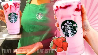 STARBUCKS BARISTA MAKES A PINK DRINK Starbucks Employee Shows How To Make A Starbucks Pink Drink