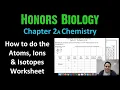 Honors Bio How to do the Atoms Ions Isotopes Worksheet