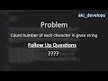 Count Characters in String - JavaScript interview questions