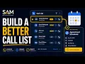 SAM Call List Setup Language Calendar Scheduling Follow-Up Options