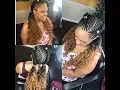 TWO FEEDIN BRAIDS FISHBONE WITH CURLY PONYTAILS