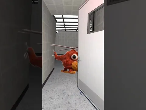 I found a secret door who trasnforms poppy playtime Chum in a car a helicopter in Garry's MOD
