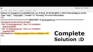 AttributeError module pygame has no attribute init