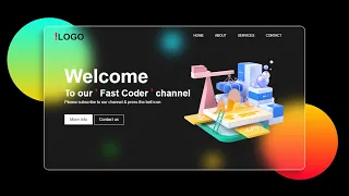 How to make Glassmorphism website using only HTML CSS glass effect Fast coder
