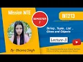 String Tuple List class and objects Mission MTE Notes MCQ INT213 Python Programming