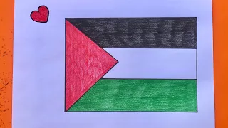 تعليم الرسم للأطفال رسم علم فلسطين رسم فلسطين فلسطين حرة رسم وتلوين Drawing Artforkids 