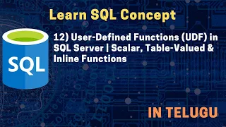 12 User-Defined Functions UDF in SQL Server Scalar Table-Valued Inline Functions