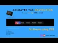 Animated Navigation Menu Bar using HTML CSS Animated Tabs with Indicator Navbar Neo Effect