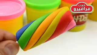 تشكيل معجون الصلصال ايس كريم                 دندنها
