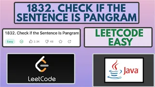 Leetcode 1832 Check if the Sentence Is Pangram Easy Java Solution