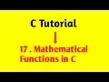 Mathematical Functions in C-part 17 Tamil
