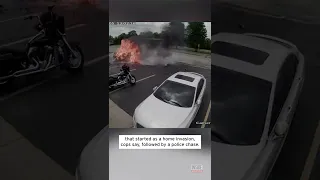 Fiery Car Crash After Home Invasion Turns Into Police Chase