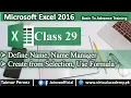 How to use Formula in Excel Define Name Name Manager Create From Selection 29