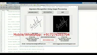 Matlab Project On Signature Recognition Using Image Processing Signature Verification Using Matlab