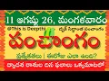 Today Tithi Today panchangam Telugu panchangam telugu calendar today Daily panchangam 11 Aug 2026