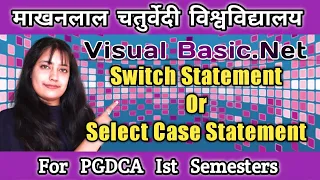 Using Select Case in VB NET SWITCH CASE Vb Net Tutorial Visual Basic Select Case PGDCA MCU