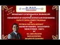 Faculty Development Program on Python for Data Science in Association with Imarticus Learning