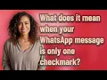 What does it mean when your WhatsApp message is only one checkmark