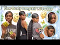 Sleek Side Swoop Low Ponytail No Heat No Thread Ft Curly Bundles