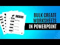 Bulk Create Spelling Worksheets in PowerPoint
