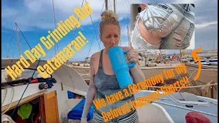 Episode 261- Grinding and Gel-Coating Our Catamaran!