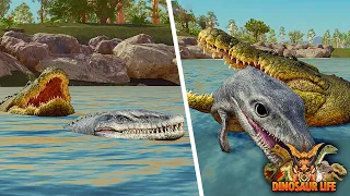Deinosuchus Hunts Down a Mosasaurus in the Water ROBLOX Dinosaur Life