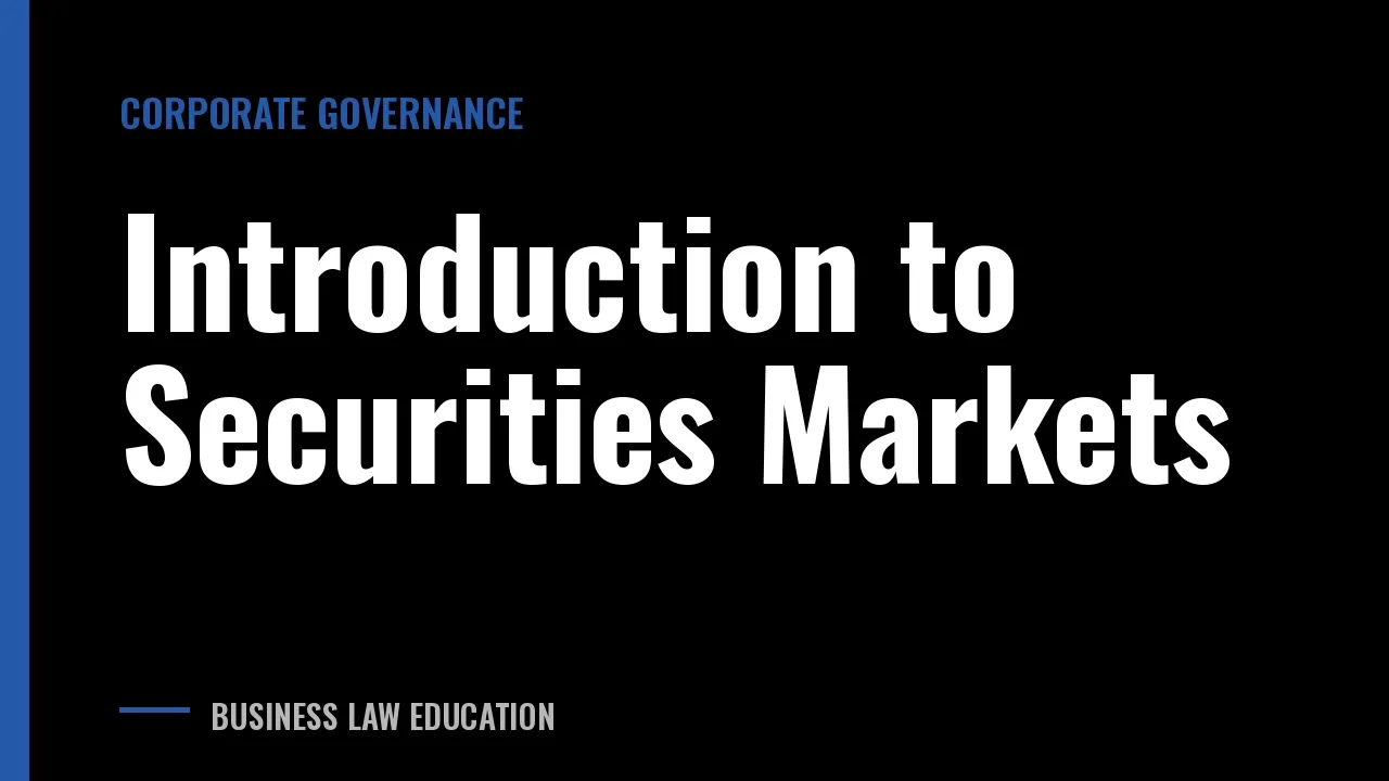 Introduction to Securities Markets
