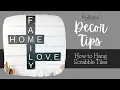 Hanging Scrabble Tile Wall Art