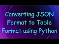 Converting JSON Format to Table Format using Python