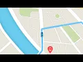 Animation of gps navigation map the car following