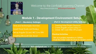 Module-1 Part-1 Mandatory Setup for Development Environment of NET Angular Tech Stack