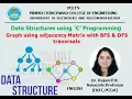 Graph using adjacency Matrix with BFS DFS traversals using C Programming