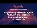 Programming Essentials Python - Overview of Collections