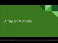 AP CS A Unit 7 Lesson 1 - ArrayList ArrayList Methods