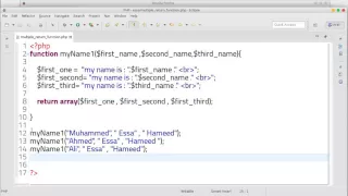 85 PHP scripting language Functions return multi value